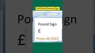 Cent Pound Currency Sign shortcut key #viral #msoffice #msword #officeword #computer