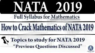 Maths Syllabus NATA 2019 || Crack NATA