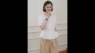 Simple Retro | Zahra Cotton Puff Sleeve Drawstring Blouse | Summer 2023
