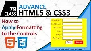 How to Apply CSS Formatting Properties to Web Form in HTML Controls 2019