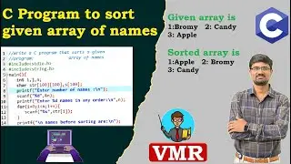38.C Program to sort given array of names | C Programming Language Lab | PPS Lab