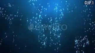 Slow Motion Underwater Air Bubbles Rising with Light Rays