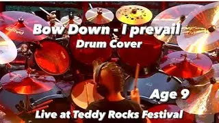 Bow Down - I Prevail - Cover Live at Teddy Rocks Festival 🇬🇧 Age 9