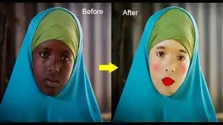 Photoshop Retouching, photoshop cc tutorial, How to Retouching skin & make makeup esily