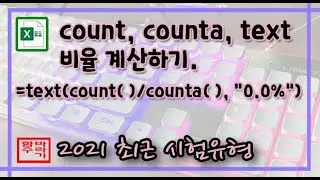 [컴활 1, 2급] count + counta + text 비율 계산하기 [엑셀]