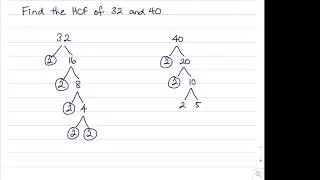 How to find the Highest Common Factor of 32 and 40