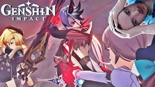 PERUERE, A BATALHA CONTRA ARLECCHINO/SERVA - GENSHIN IMPACT 