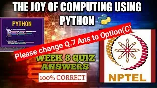 NPTEL The Joy of Computing Using Python Week 8 Quiz Answers 2021 |  NPTEL Course Quiz Answers 2021 |