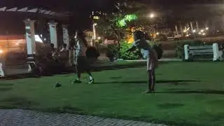 kids were playing Bagol during our family night at Boljoon plaza