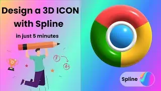 Designing a 3D Icon with SPLINE in just 5 minutes | Easy and Simple Chrome Icon