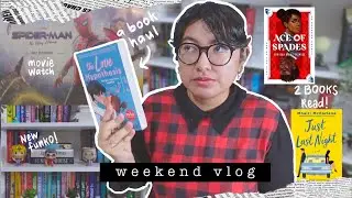 weekend vlog : spiderman movie watch, reading 2 books, funko & book haul! | VLOG 24