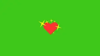 Green screen Heart Stars - Сердце и звездочки на зеленом фоне