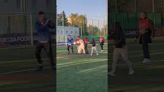 Болельщик выбежал на поле