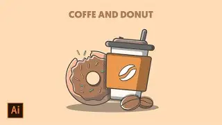 #7 SpeedArt Illustrator | Illustration of Coffe and Donut using Adobe Illustrator
