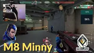 MVP! M8 Minny Has AIMBOT?! 56% HS Rate on Yoru vs Radiants