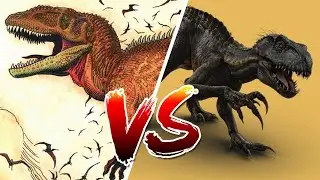 The battle of the dinosaurs. CARCHARODONTOZAUR vs. INDORAPTOR. Jurassic World Evolution. Dinosaurs