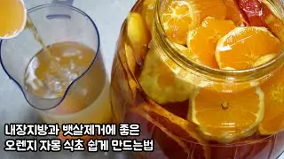 내장지방과 뱃살제거에 좋은 오렌지와 자몽 식초 쉽게 만드는법
