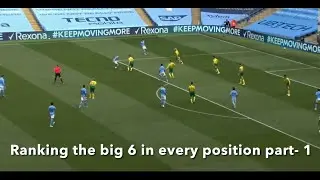 Ranking the big six in every position part 1 #shorts #football