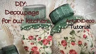 DIY Fast & Easy : Λουλουδάτα βάζα κουζίνας.  Floral kitchen jars.. ArteDiDeco [CC]