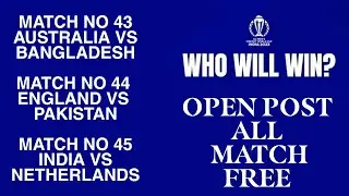 ICC WORLD CUP Last 6 MATCHS FREE OPEN POST #HoneyClubCricket