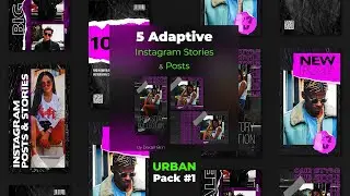 5 Adaptive Urban Instagram Posts & Stories (AfterEffects Template)
