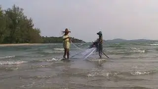 Cambodia along the beach