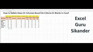 How to Delete Rows Or Columns Based On Criteria Or Blanks In Excel