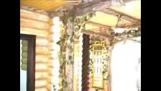 Красивый дом из оцилиндрованного бревна