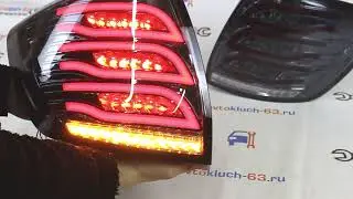 Задние фонари LED для Лада Гранта в стиле Мерседес АМГ красные/тонированные плазма