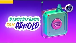 Renderizando com o Arnold Render Ícone do Spotify Cartoon em 3D  { Tutorial de Cinema 4D }you