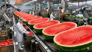 Watermelon Processing Factory | Amazing Sweet Red Juice Production Process