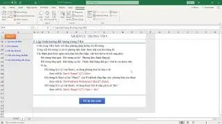 Chương 5: Kỹ thuật viết code trong VBA - Bài 1: Khái niệm về lập trình hướng đối tượng VBA
