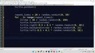 Python Turtleでアートを作成する02：カラフルなブラシストローク