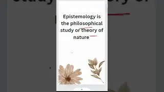 Meaning of Epistemology & Types of epistemologies  #selfstudy179 #youtubeshorts #net #neteducation