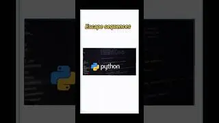 escape sequences in python || short || video 8