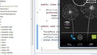 Android pop up menu bar