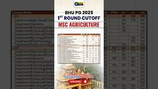 CUET PG 2025 BHU MSc Agriculture 1st Round Cut-off Out
