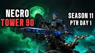 S11 PTR NECRO TOWER 90 CLEAR (Day 1 RANK 1) | Diablo 4 Season 11 Necromancer S-Tier Build SKULM