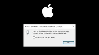 How to fix macOS VMware The CPU has been disabled by the guest Operating System