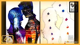 romantic couple painting / Acrylic painting techniques for beginners / sunset painting / landscape