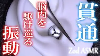 【ASMR】高刺激！！鼓膜を直接ツンツンされる超振動が脳内を貫通 / Pain penetrates into the brain / Tweezers / CS-10EM / No Talking