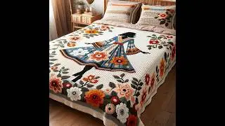 Wool knitted bed sheet model 