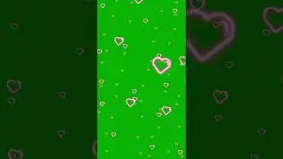 Neon Hearts Flying Green Screen