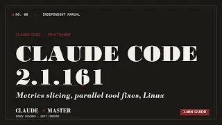 Claude Code 2.1.161: Metrics slicing, parallel tool fixes, Linux clipboard | Claude Master