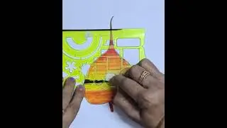scenery  painting/ scenery  painting in leaf shape/   brush pen scenery  painting #art#satisfying