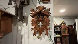German Battery Operated Cuckoo Clock Chimes 12 PM (Westminster Chimes)