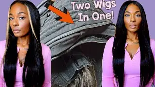 Zippers In Wigs? Let's Try A 24 Inch Silky Straight Block Wig ft Isee Hair 💓