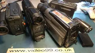 Getting tapes out of four old camcorders, so we can digitise them.