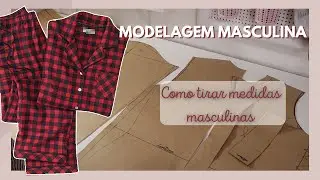 COMO FAZER MODELAGEM MASCULINA - conjunto de pijama masculino com gola