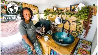 Young Female Veteran Converts Tiny Bus into Home on Wheels